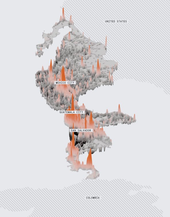 Image overview of Population Displacement Maps for NYT Magazine